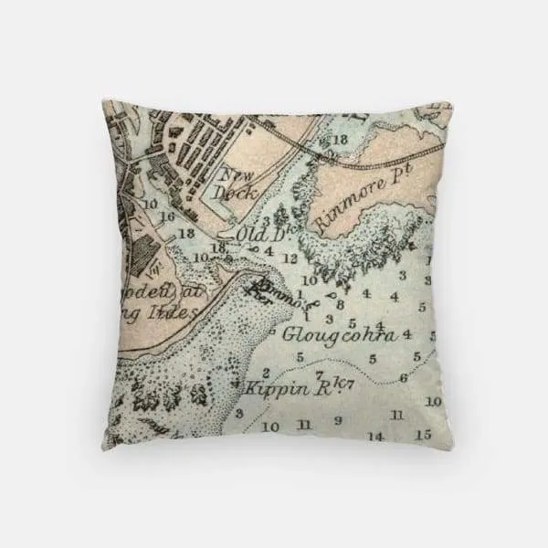 Galway city skyline with vintage Galway map