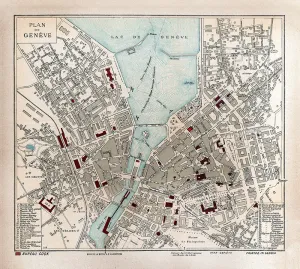 Geneva, Switzerland map (Plan de Geneve)