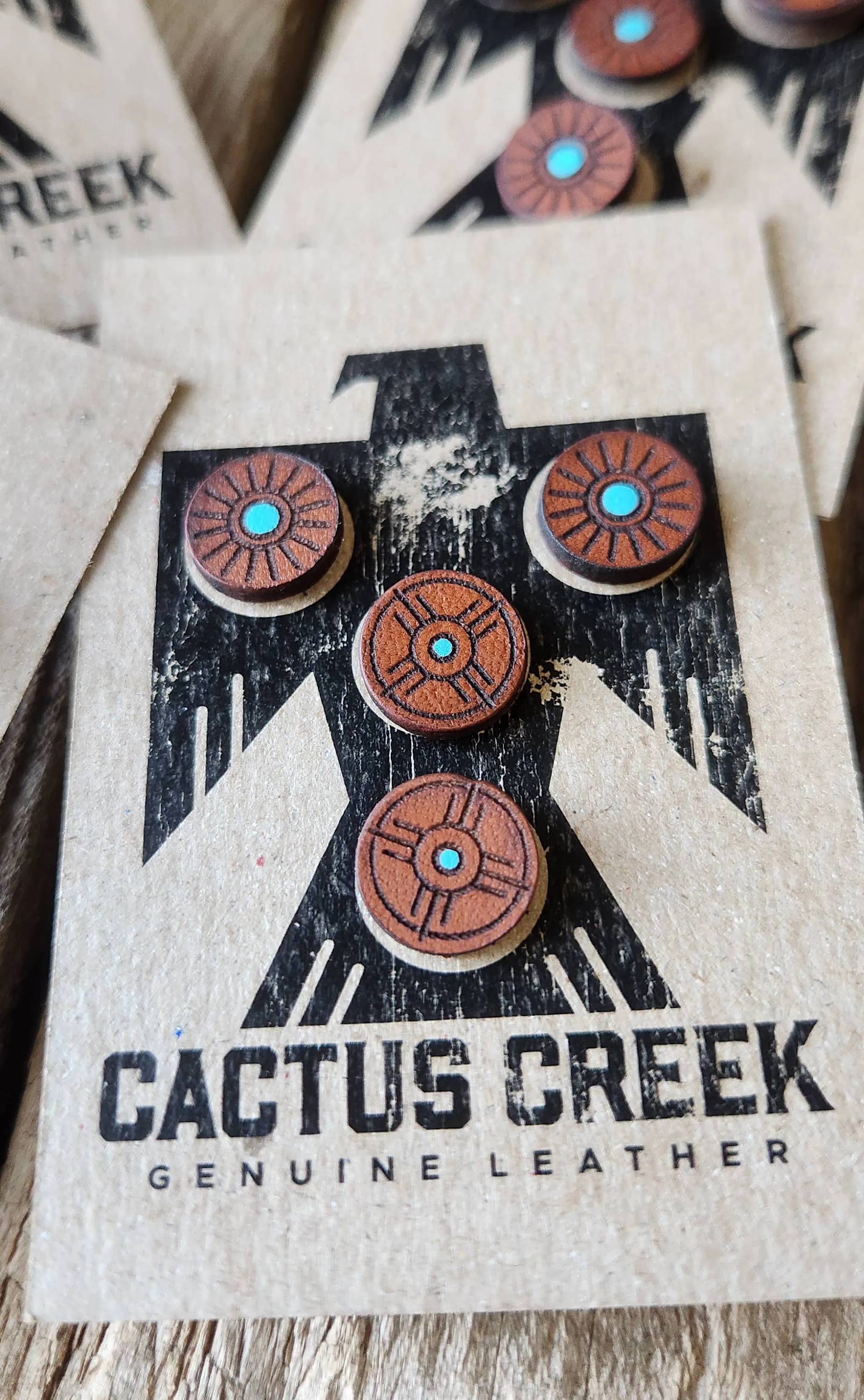 Genuine Leather Stud Earrings