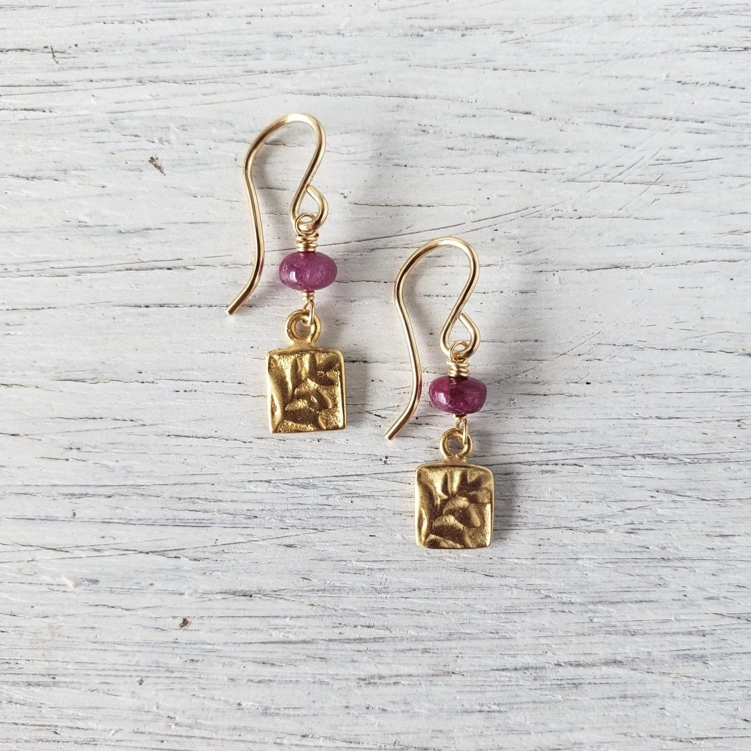 Ginger Ruby Gold Earrings