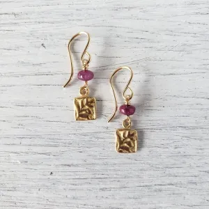 Ginger Ruby Gold Earrings