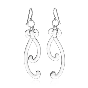 Glass Paisley Curve Earrings