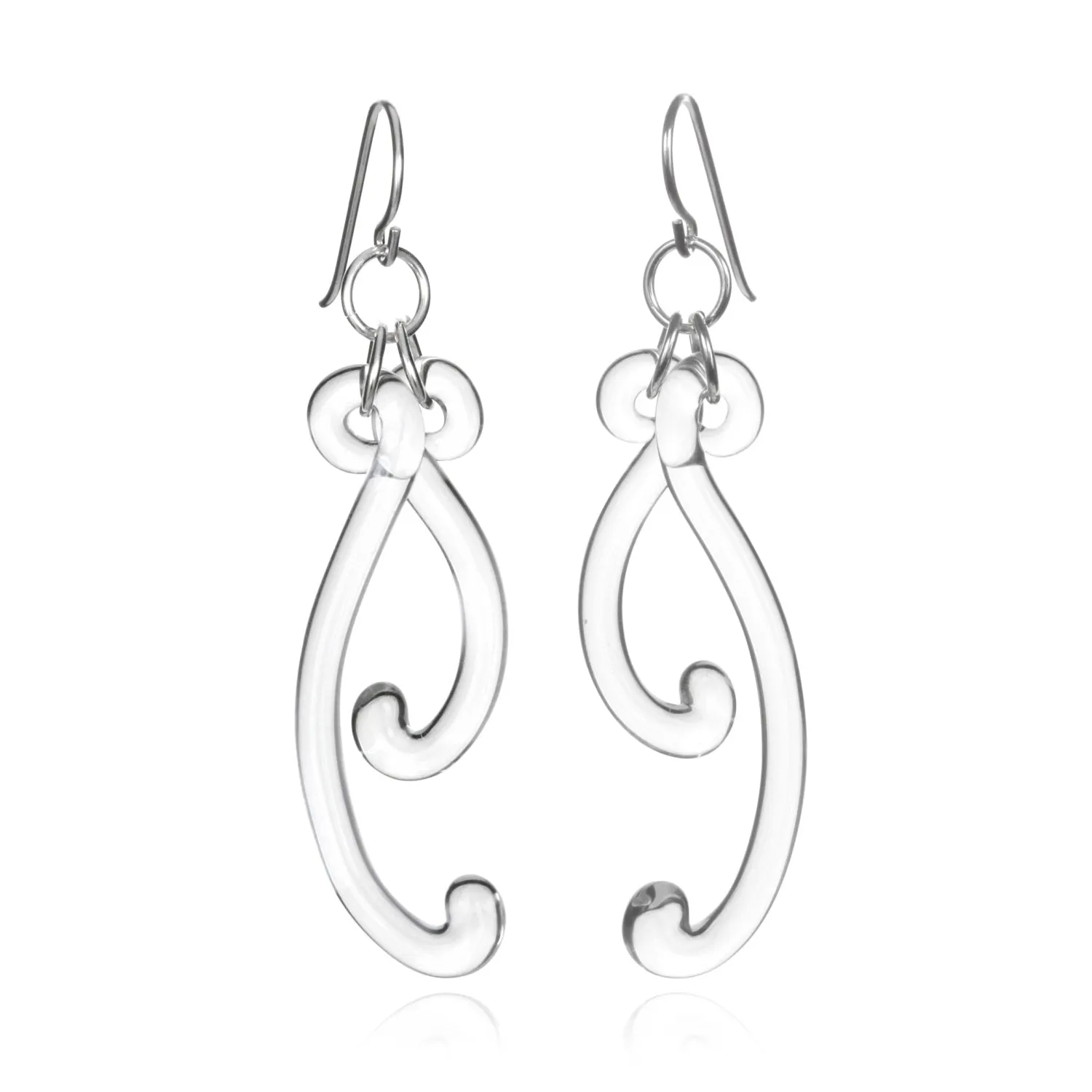 Glass Paisley Curve Earrings