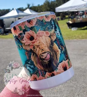 Highland Heifer Turquoise Western Camp Mug