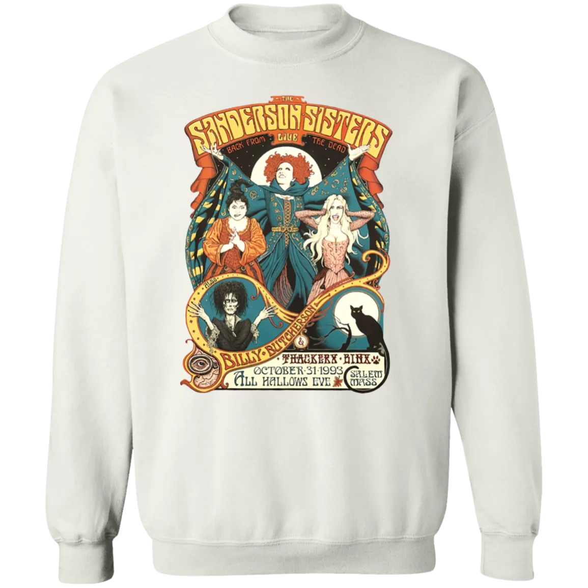 Hocus Pocus Bad Witches Gildan Crewneck Sweatshirt – A Retro Vibe for Halloween Lovers!
