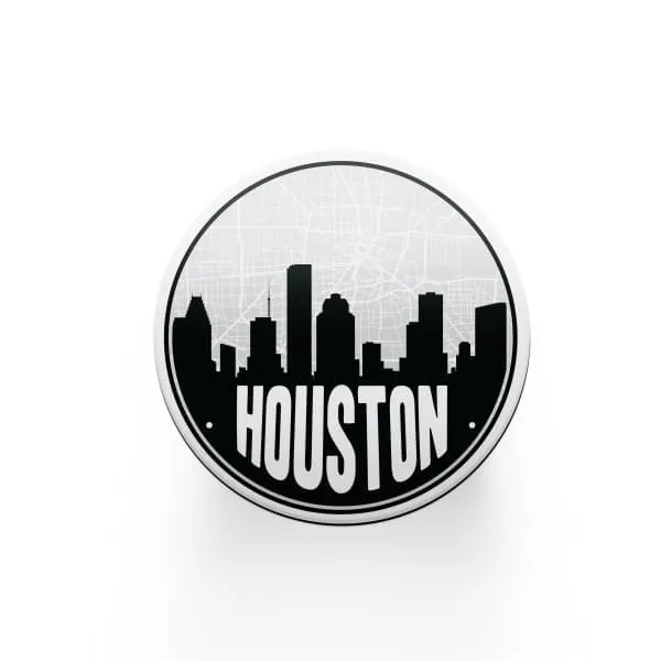 Houston, Texas road map and skyline