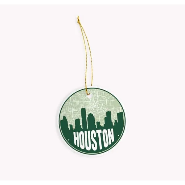 Houston, Texas road map and skyline
