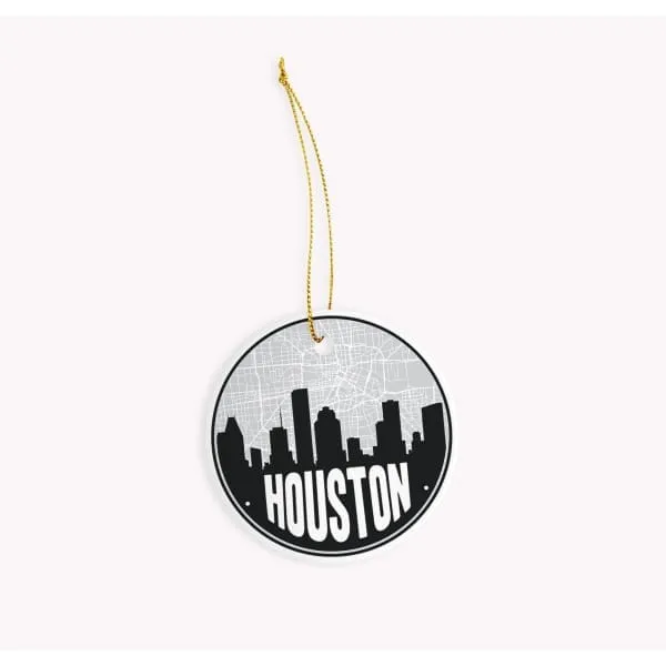 Houston, Texas road map and skyline