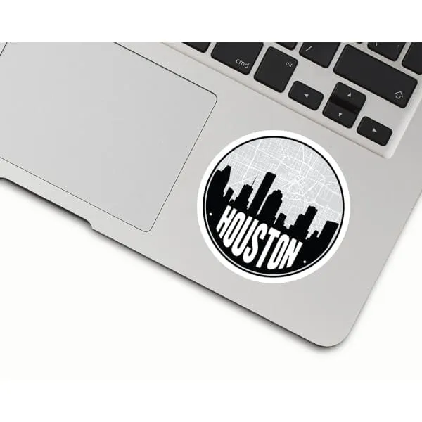 Houston, Texas road map and skyline