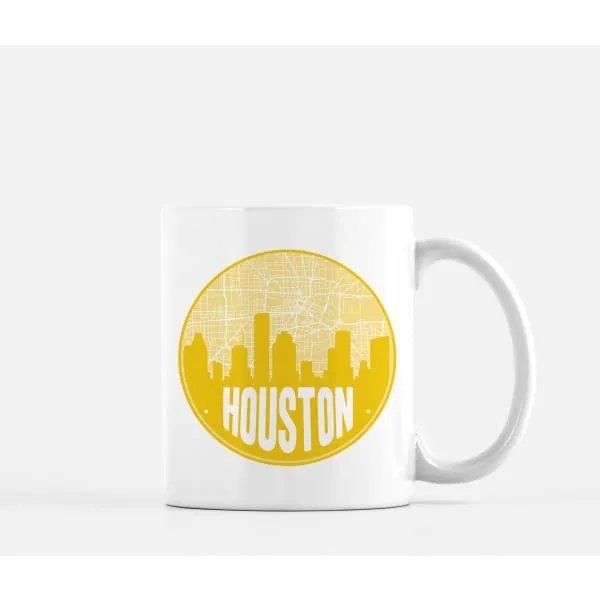 Houston, Texas road map and skyline