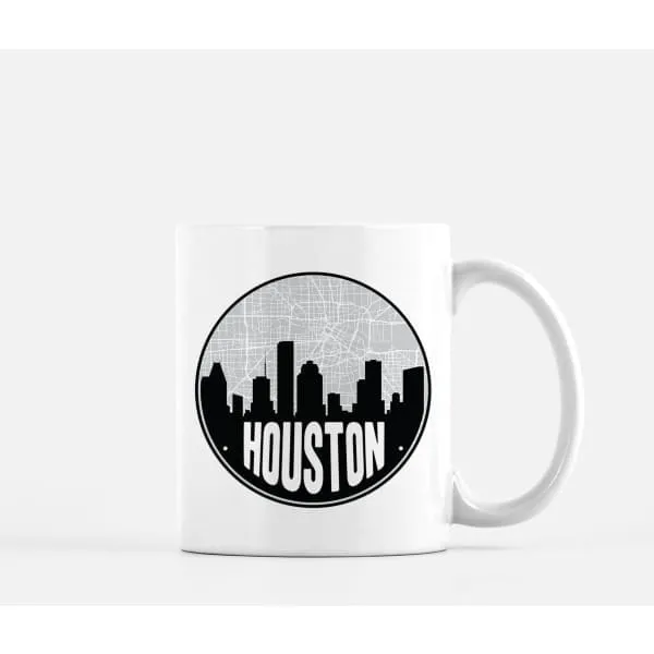 Houston, Texas road map and skyline