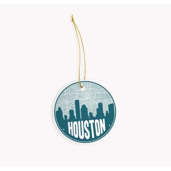Houston, Texas road map and skyline