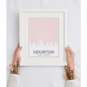 Houston, Texas road map and skyline