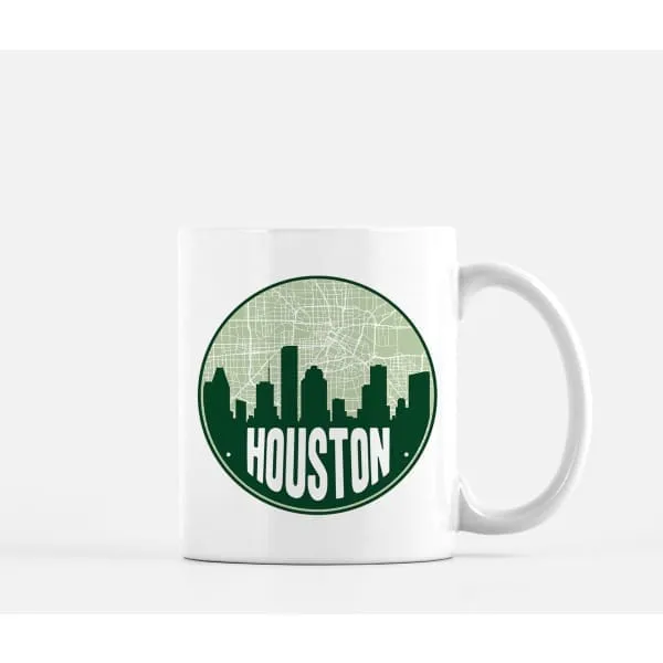 Houston, Texas road map and skyline