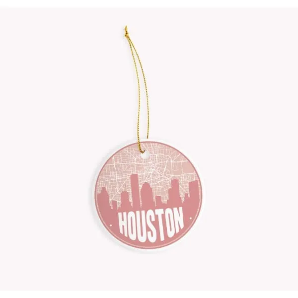 Houston, Texas road map and skyline