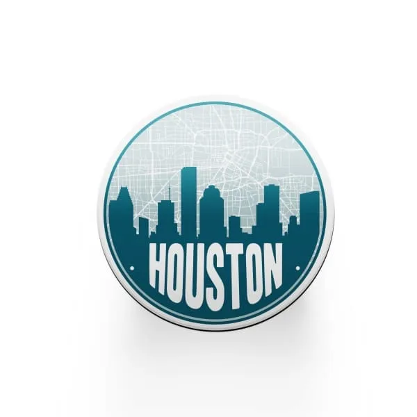 Houston, Texas road map and skyline
