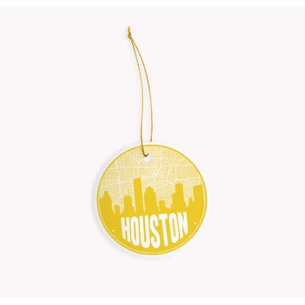 Houston, Texas road map and skyline