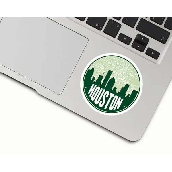 Houston, Texas road map and skyline