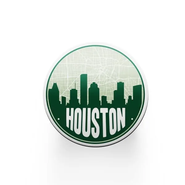 Houston, Texas road map and skyline