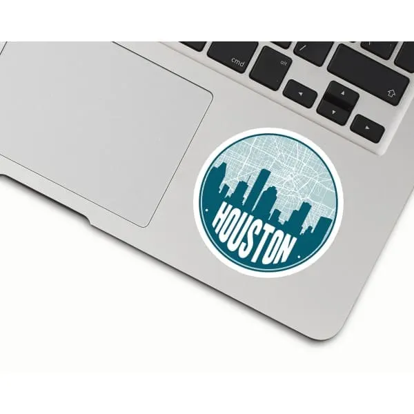 Houston, Texas road map and skyline