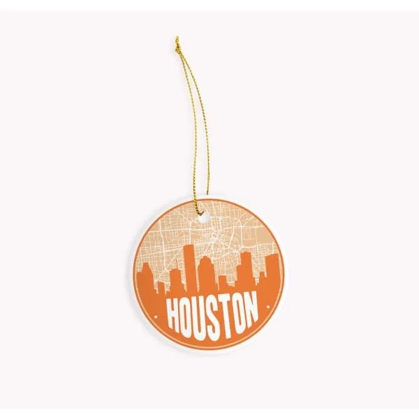 Houston, Texas road map and skyline