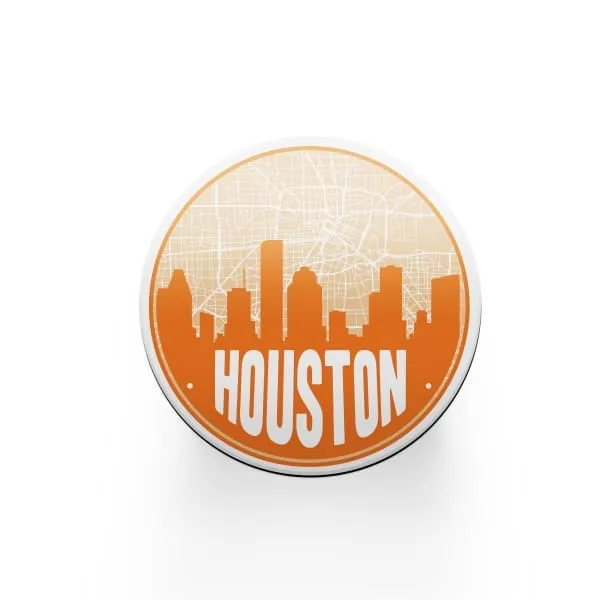 Houston, Texas road map and skyline