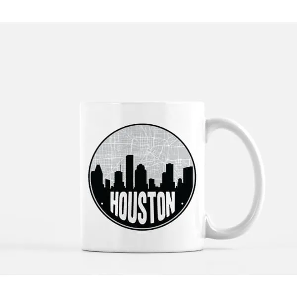 Houston, Texas road map and skyline