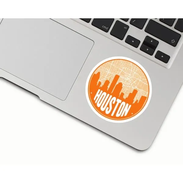 Houston, Texas road map and skyline