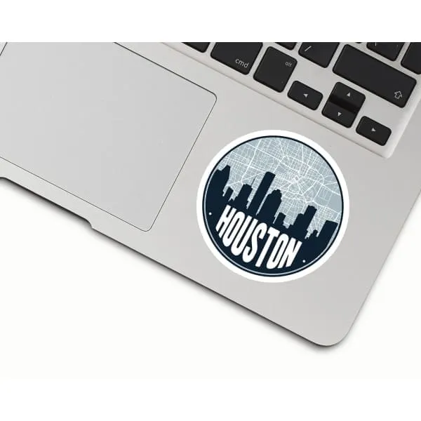 Houston, Texas road map and skyline