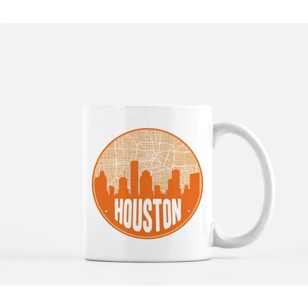 Houston, Texas road map and skyline