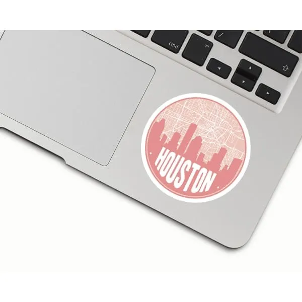 Houston, Texas road map and skyline