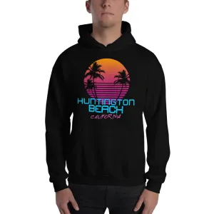 Huntington Beach California Retro 80's Hooded Sweatshirt