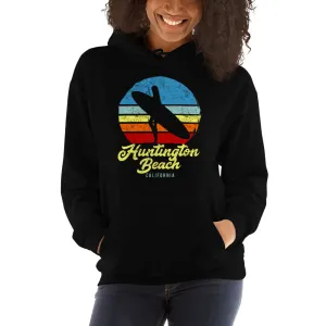 Huntington Beach California Retro Surfer Girl Hoodie