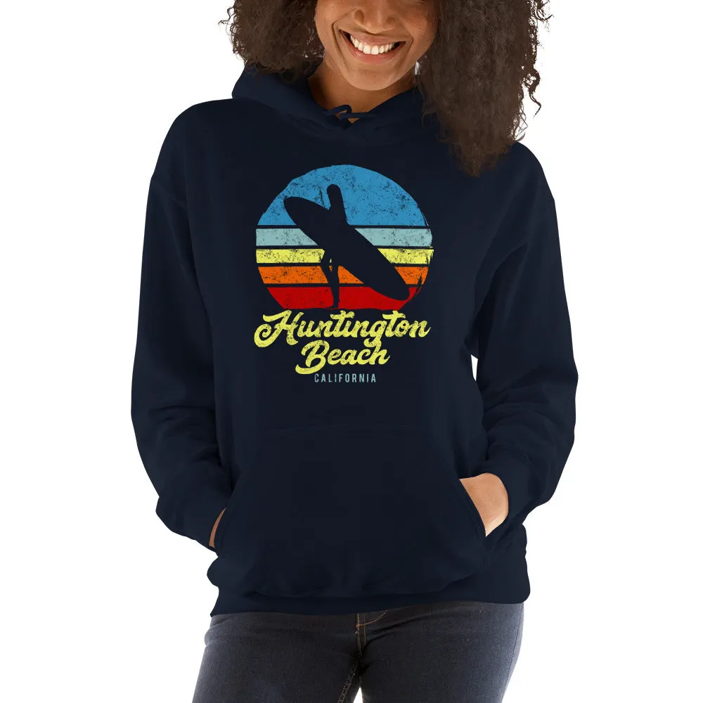 Huntington Beach California Retro Surfer Girl Hoodie