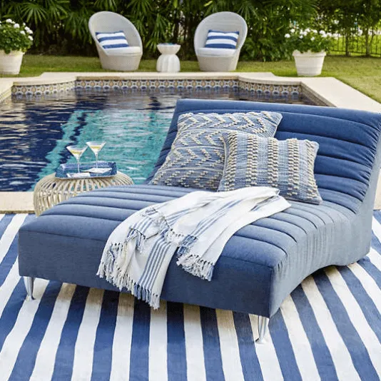 Ibiza French Blue Striped Throw