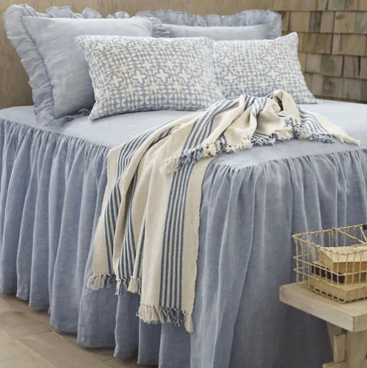 Ibiza French Blue Striped Throw