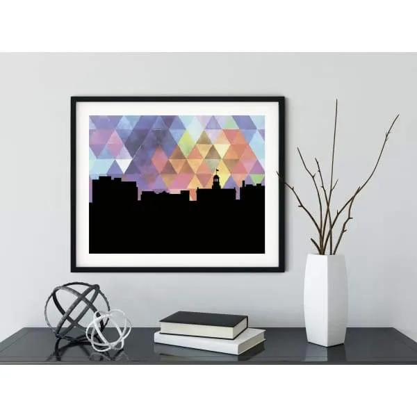 Iowa City, Iowa geometric skyline