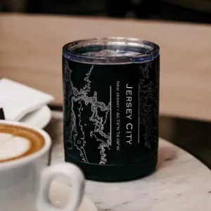 Jersey City - New Jersey Map Insulated Cup in Matte Black