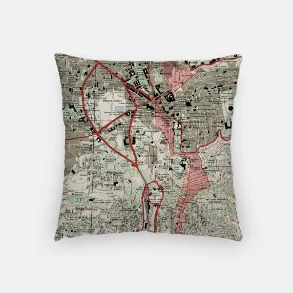 Jerusalem, Israel city skyline with vintage Jerusalem map
