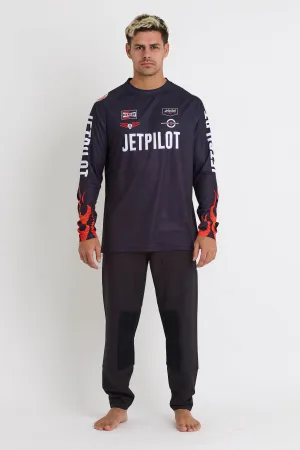 Jetpilot Vintage Flames Moto Jersey - Black