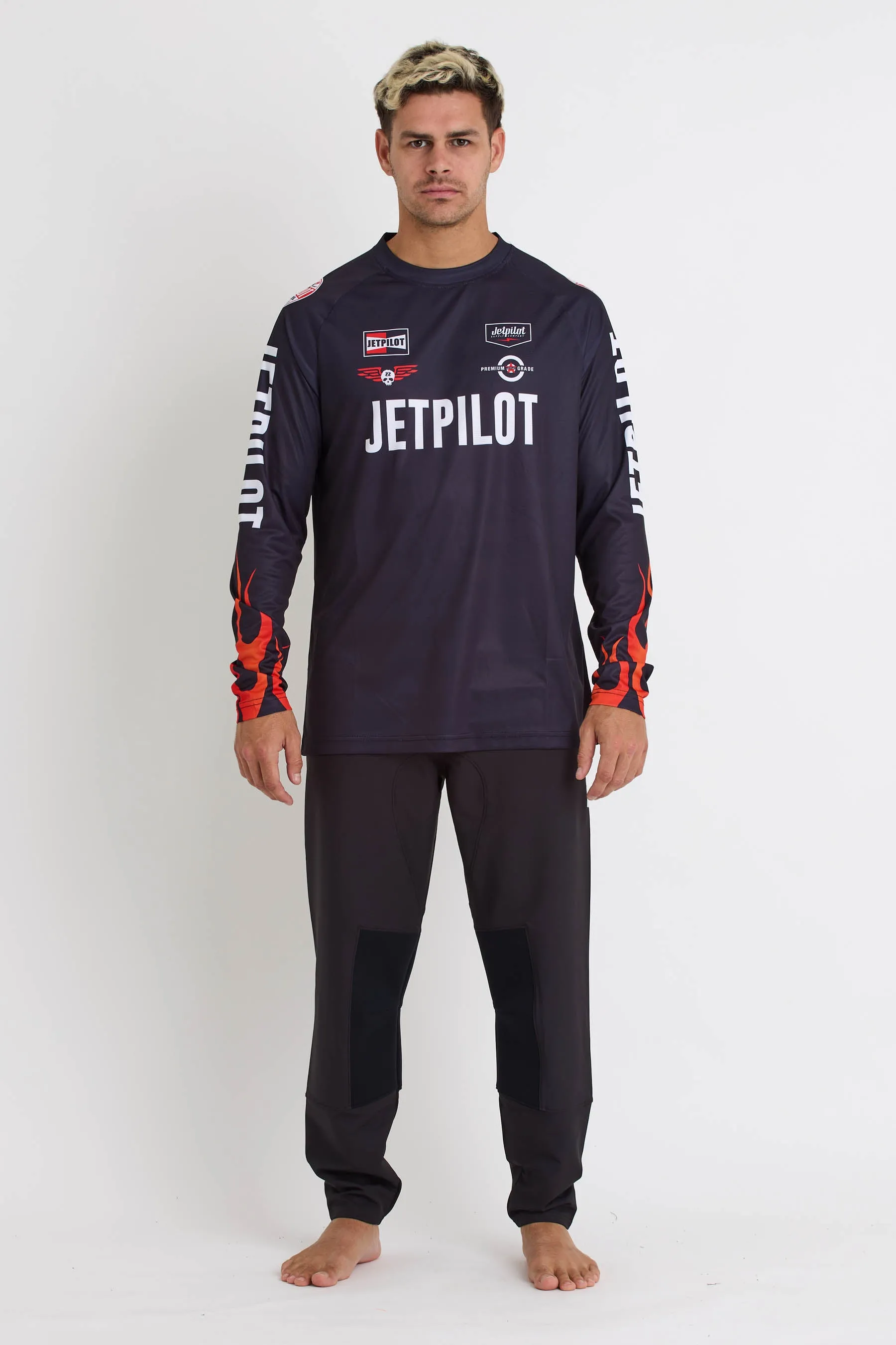 Jetpilot Vintage Flames Moto Jersey - Black