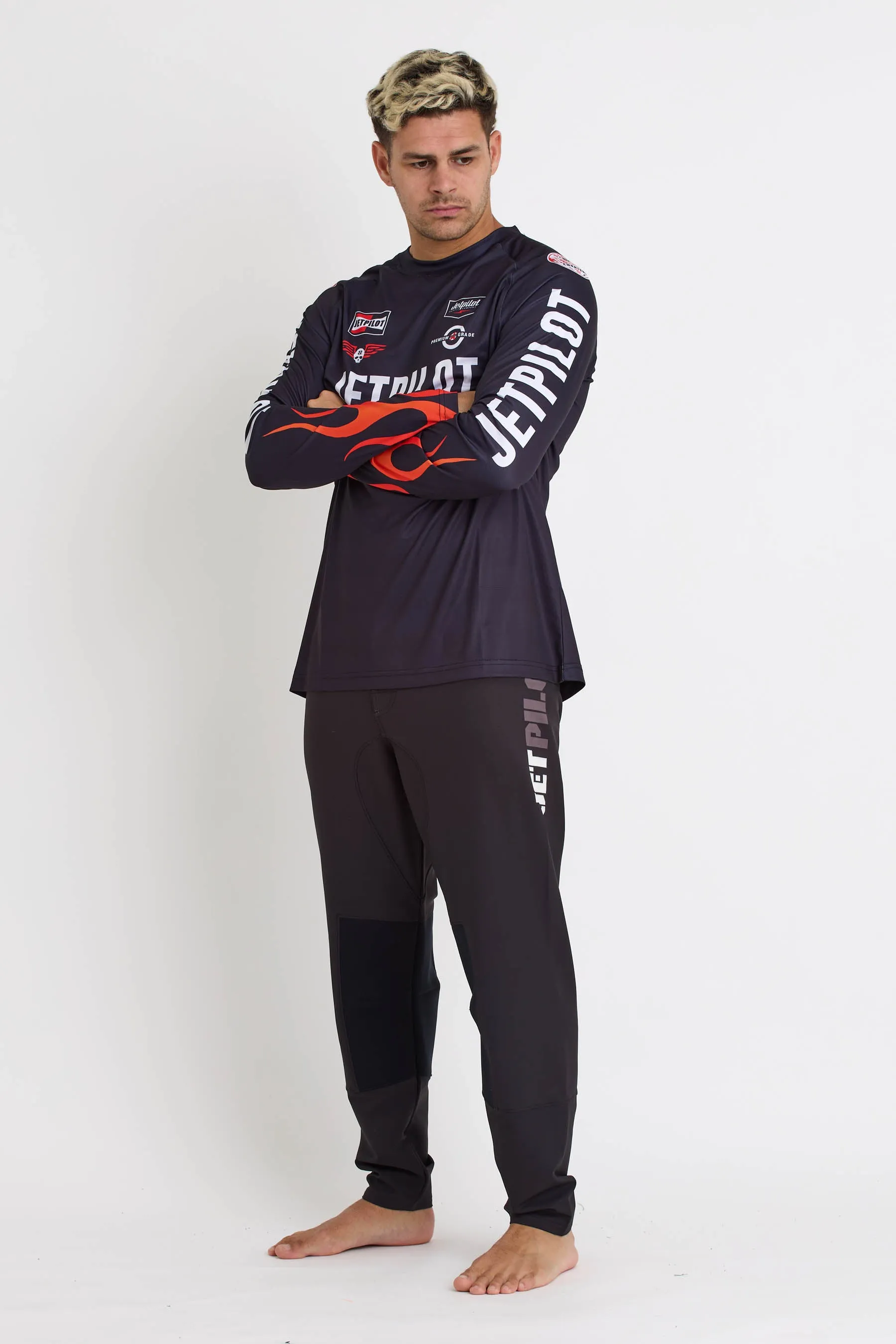 Jetpilot Vintage Flames Moto Jersey - Black