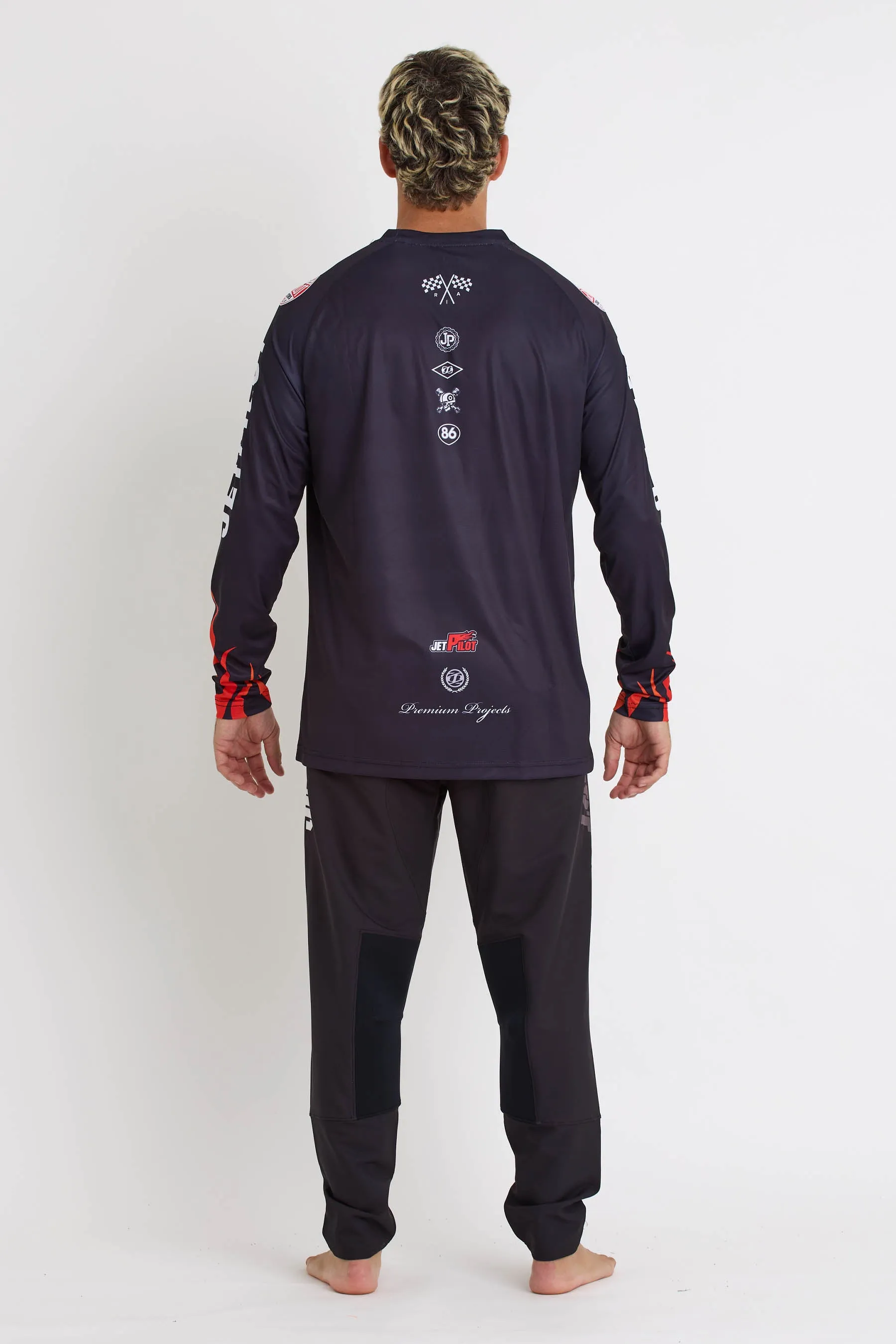 Jetpilot Vintage Flames Moto Jersey - Black