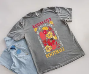 Kansas City Arch Football List Grey Tee