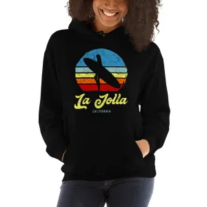 La Jolla California Retro Surfer Girl Hoodie