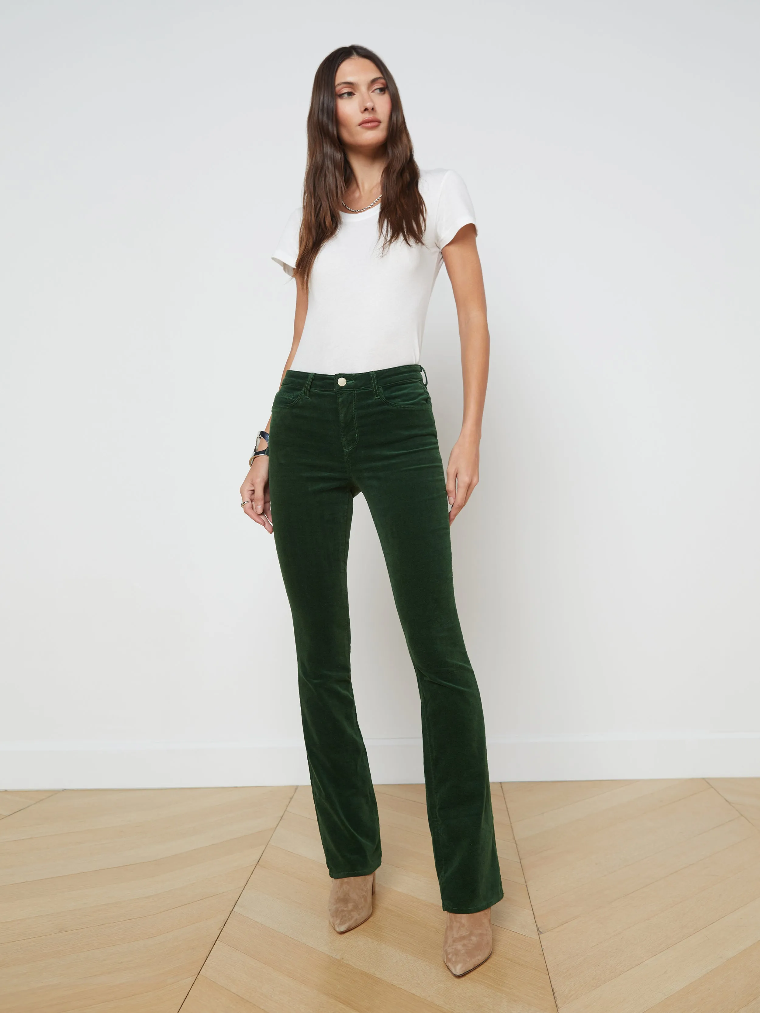 L'Agence - Stevie Highrise Straight Jean - Green Pastures