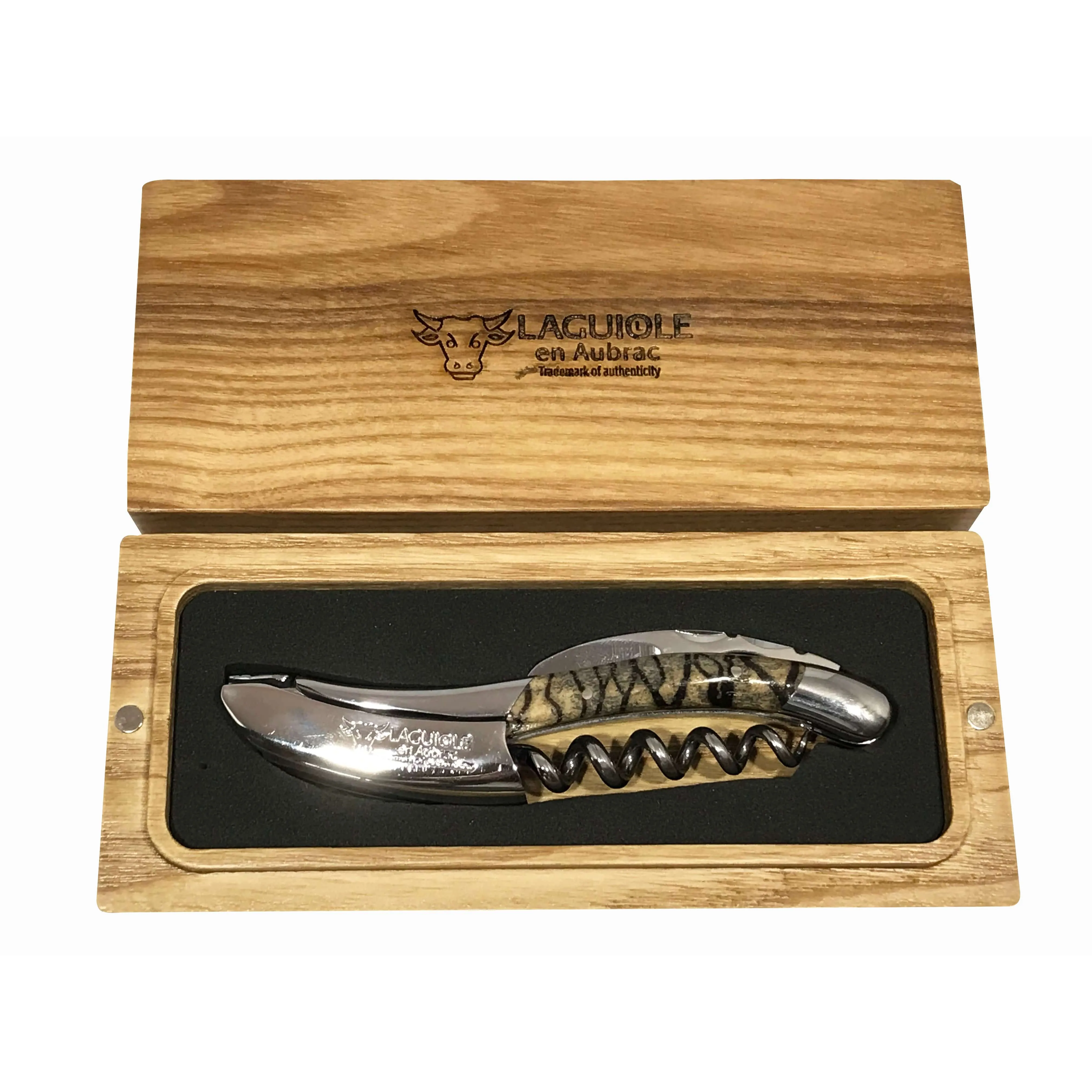 Laguiole en Aubrac Sommelier Waiter's Corkscrew with Striped Tigre Handle