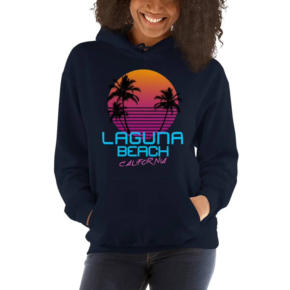 Laguna Beach California Retro 80's Hooded Sweatshirt
