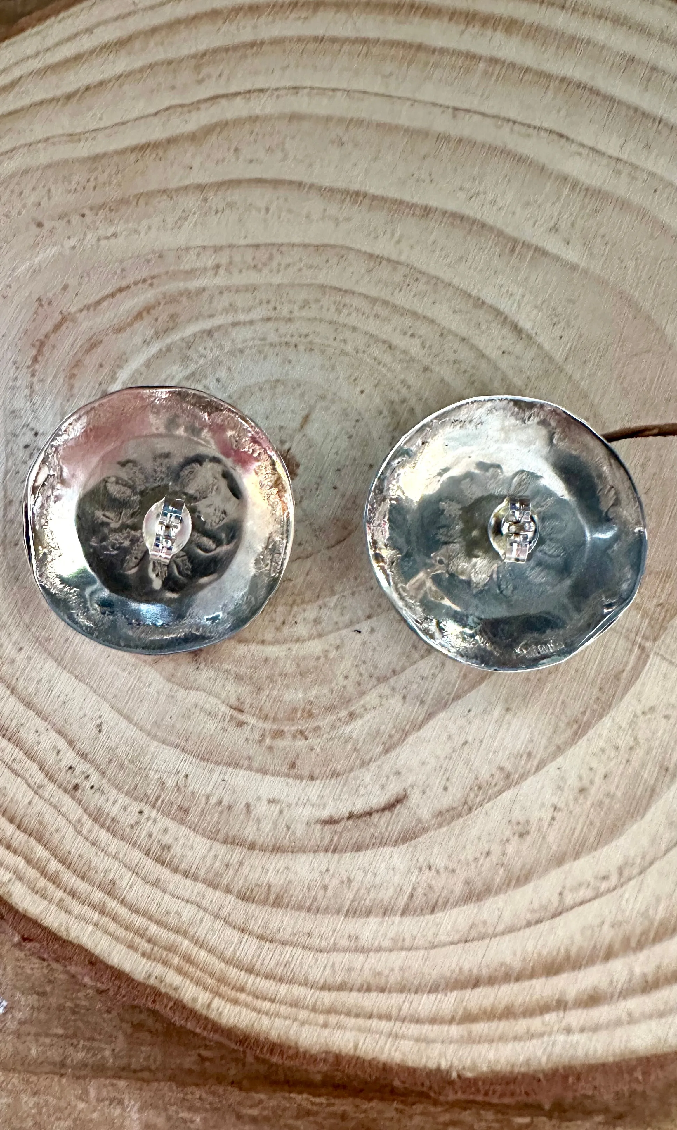 LARGE PINWHEEL Sterling Silver & Turquoise Stud Earrings