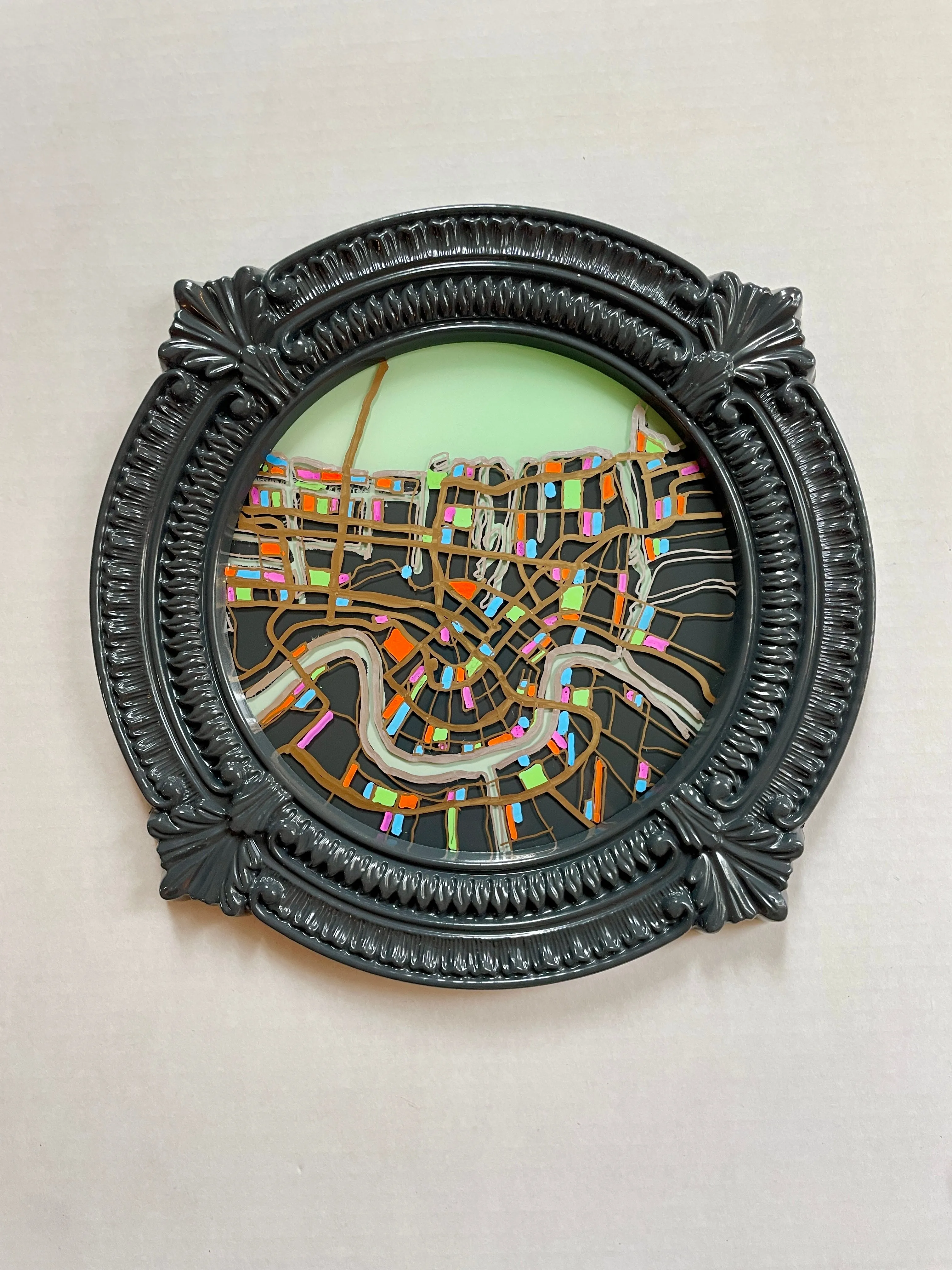 Large Round NOLA Map